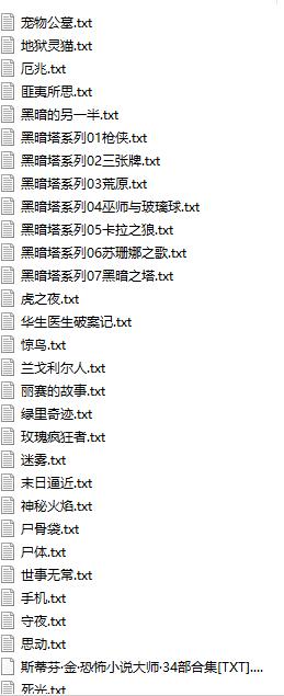 斯蒂芬·金的34部科幻恐怖小说大师合集